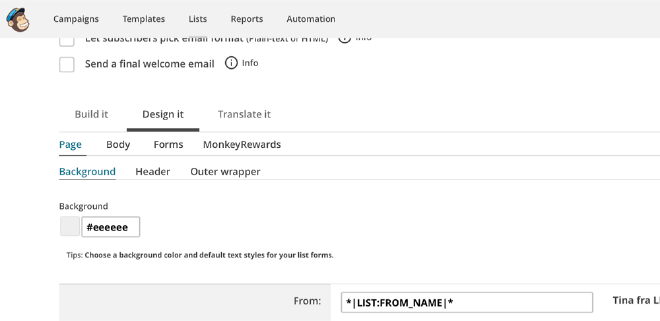 Oversæt din Mailchimp form